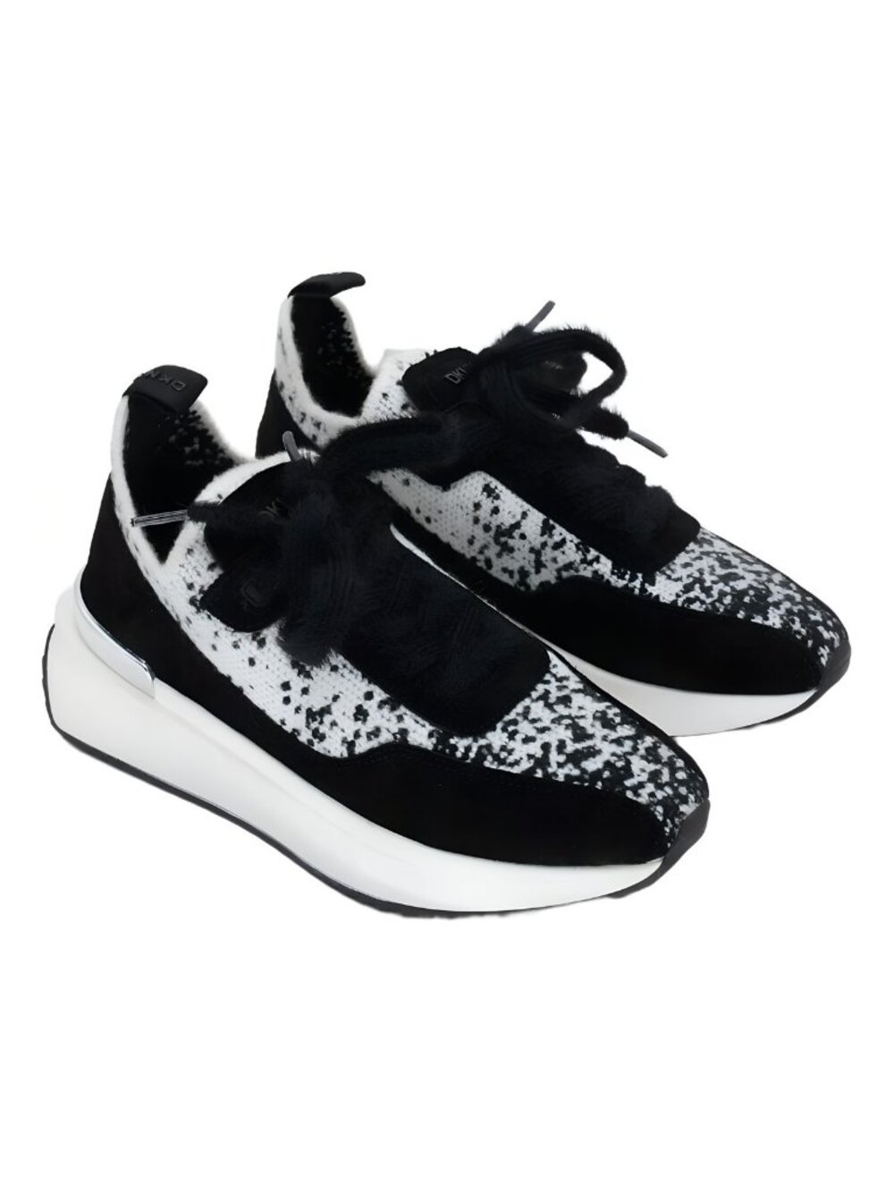 DKNY Womens Aveline Lace Up Sneaker Black/Off White Size 8M - Picture 4 of 6